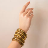 Antique Gold Thick Bangle