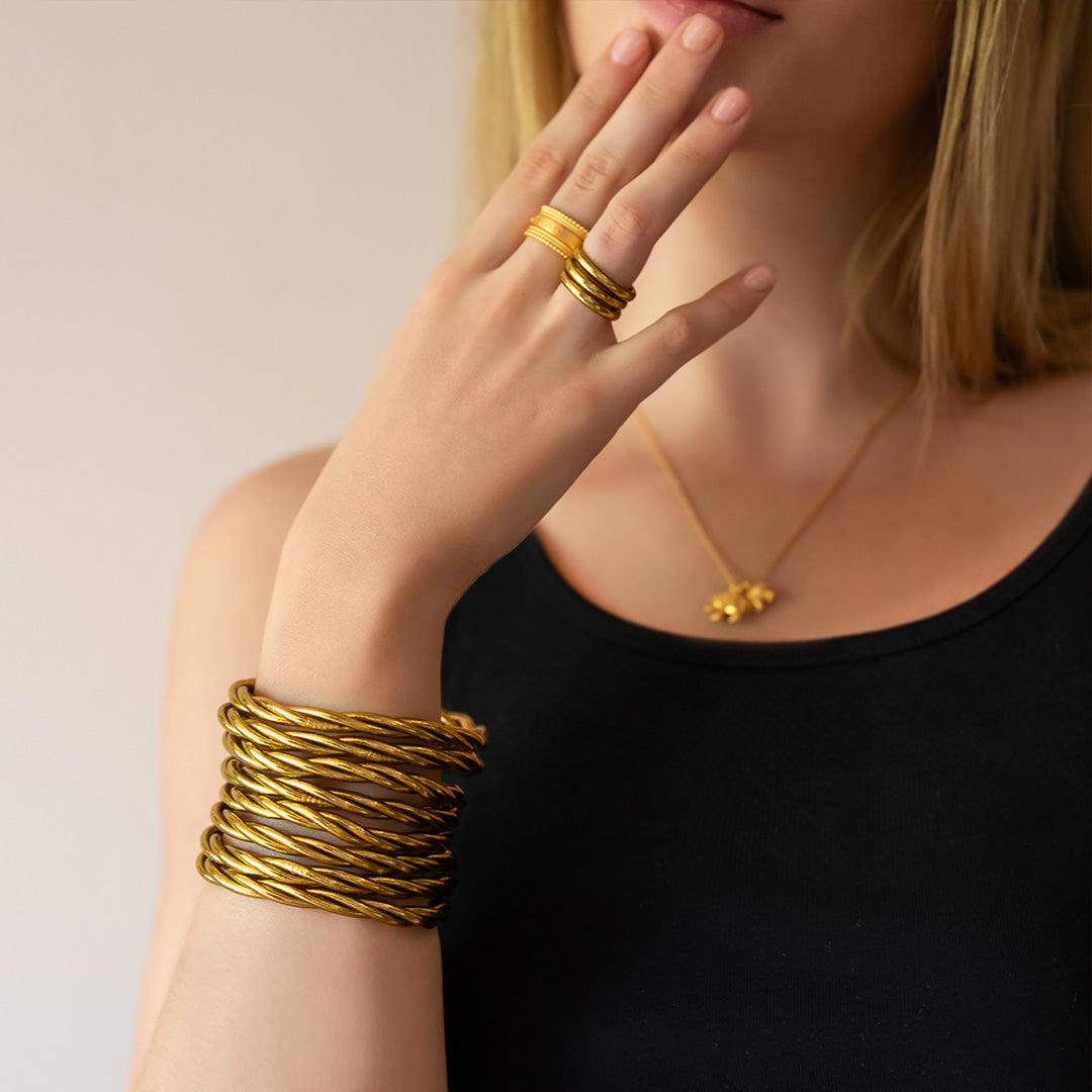 Antique Gold Twist Bangle