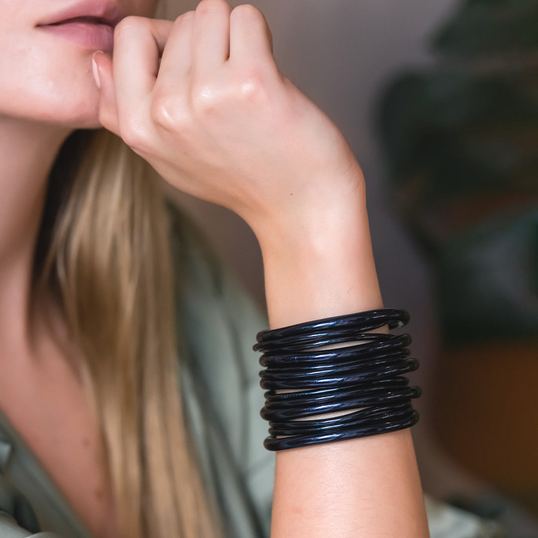 Black Blue Classic Bangle