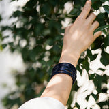 Black Blue Thin Bangle