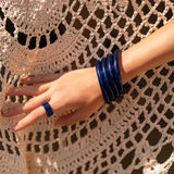 Black Blue Thick Bangle