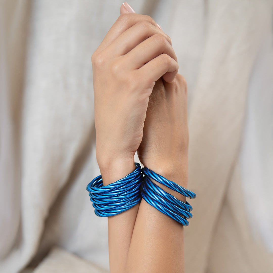 Blue Twist Bangle