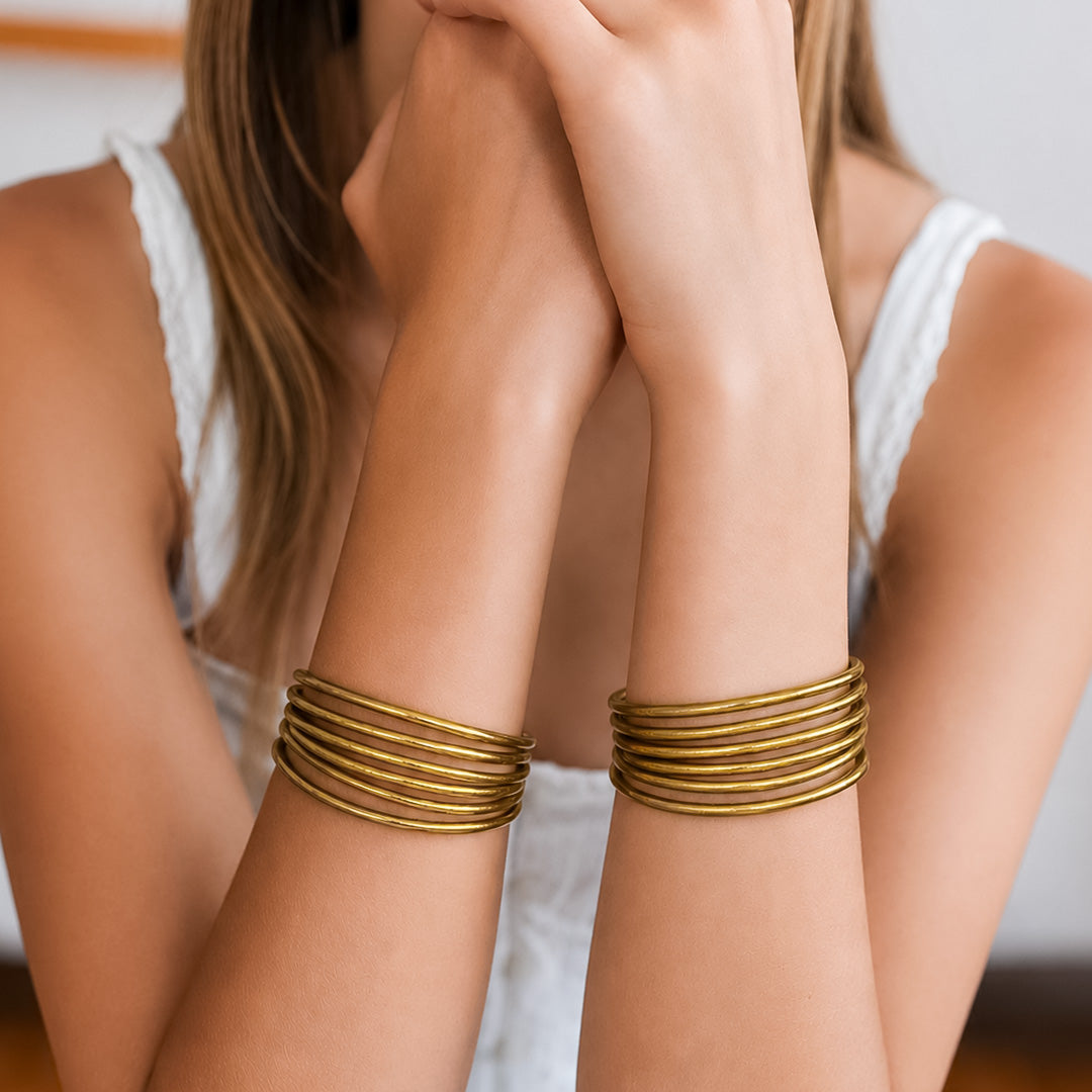 Antique Gold Thin Bangle