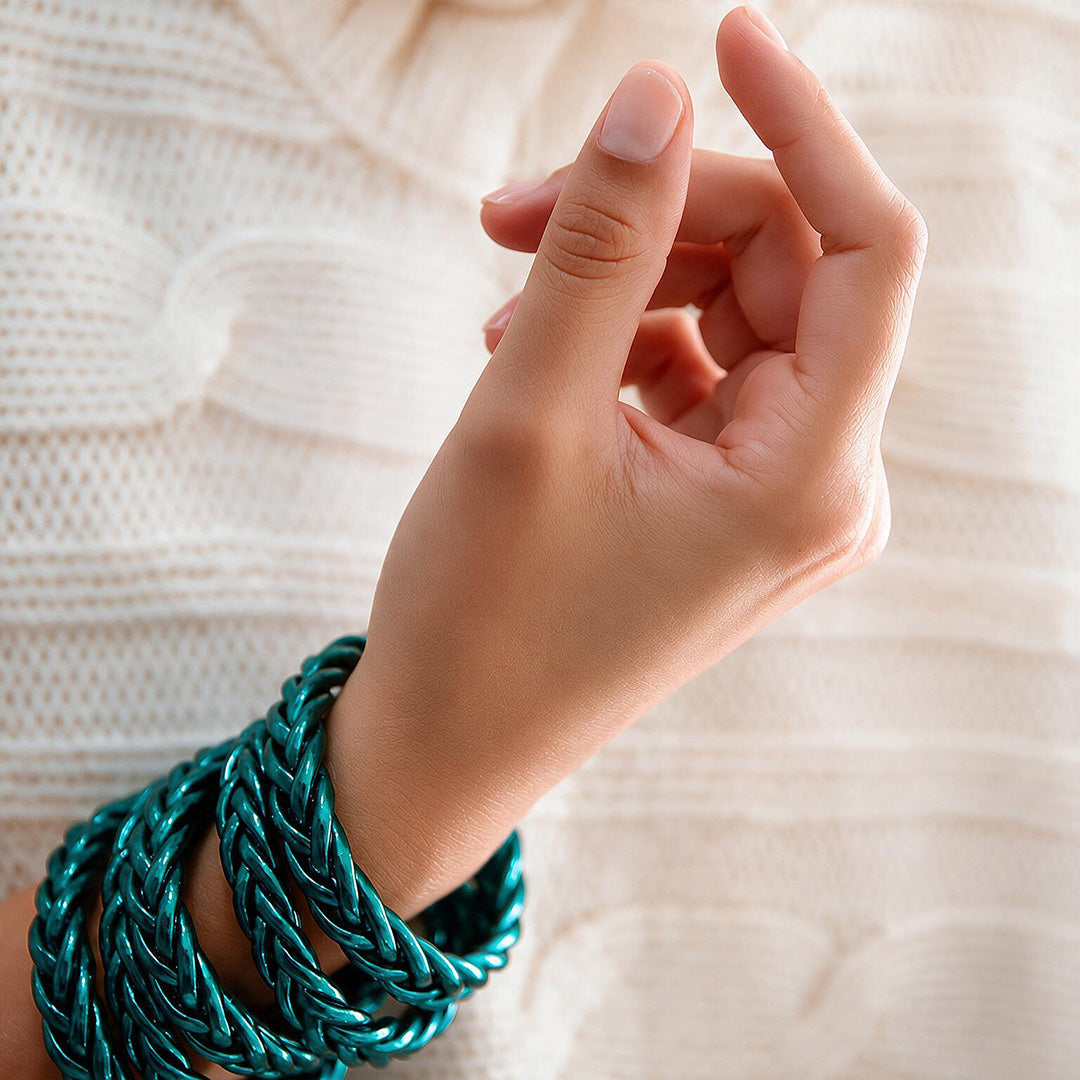 Ocean Blue Braid Bangle