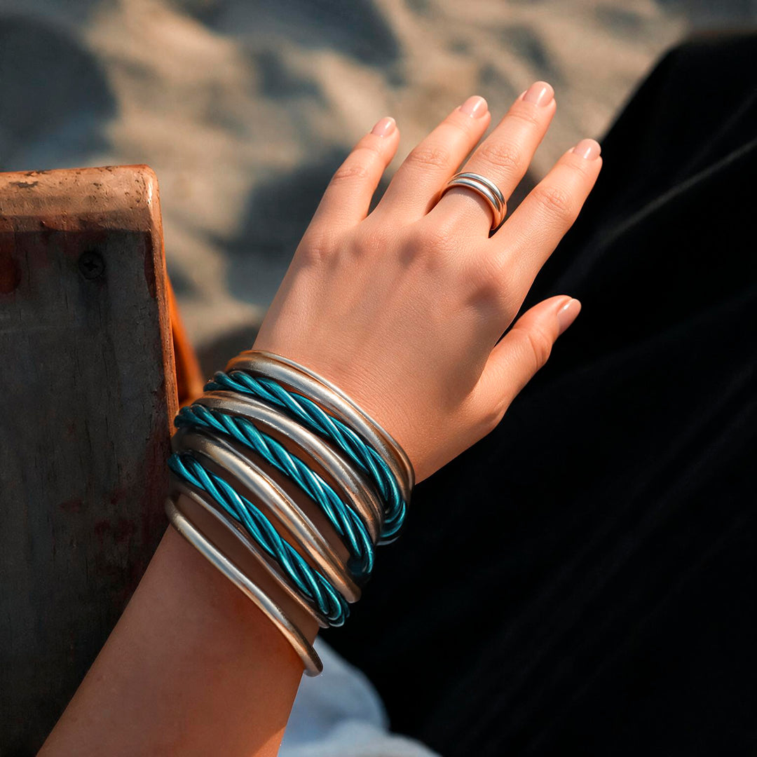Ocean Blue Twist Bangle