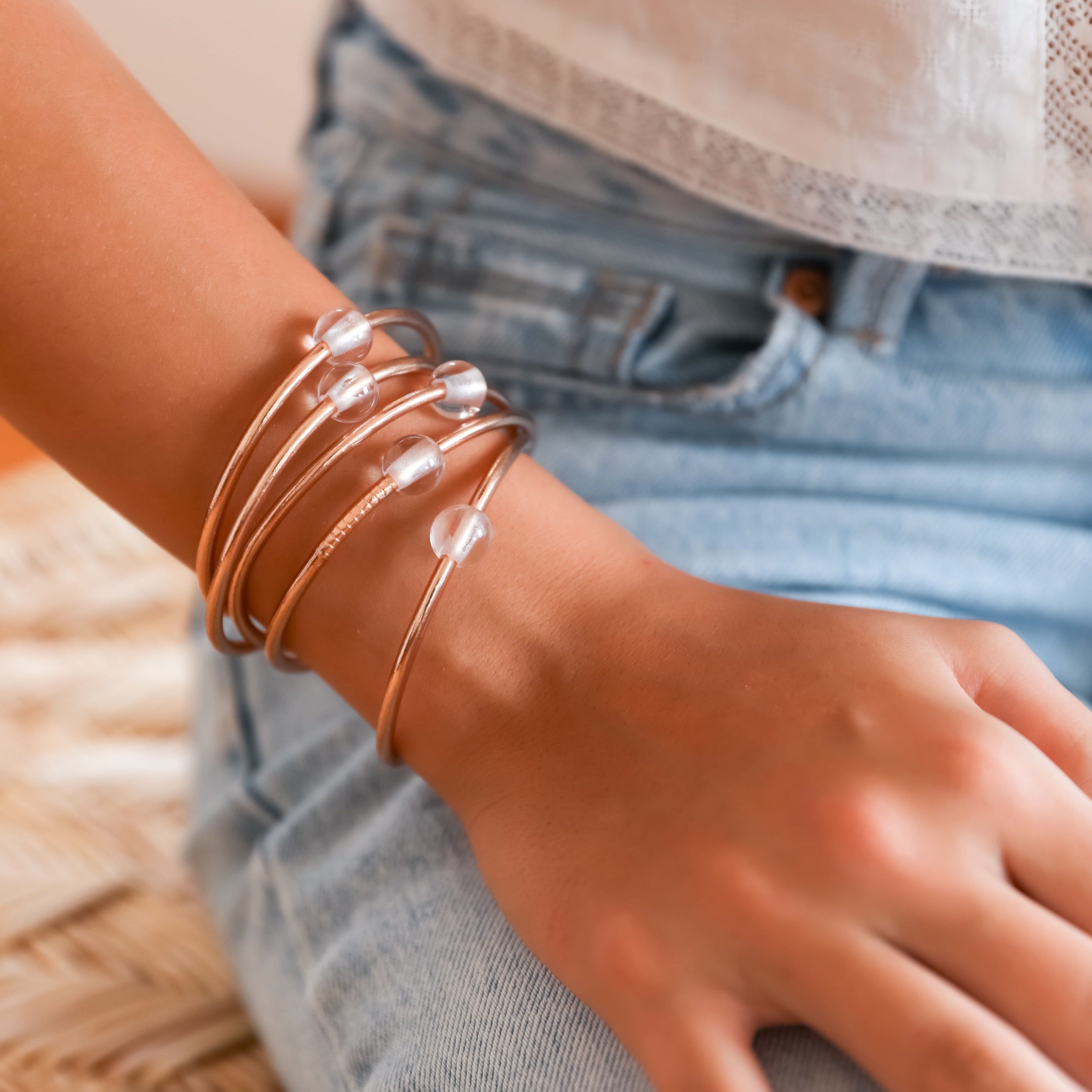 Thin Bangle Champagne — Cuarzo