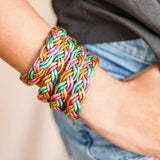 Rainbow Double Braid Bangle
