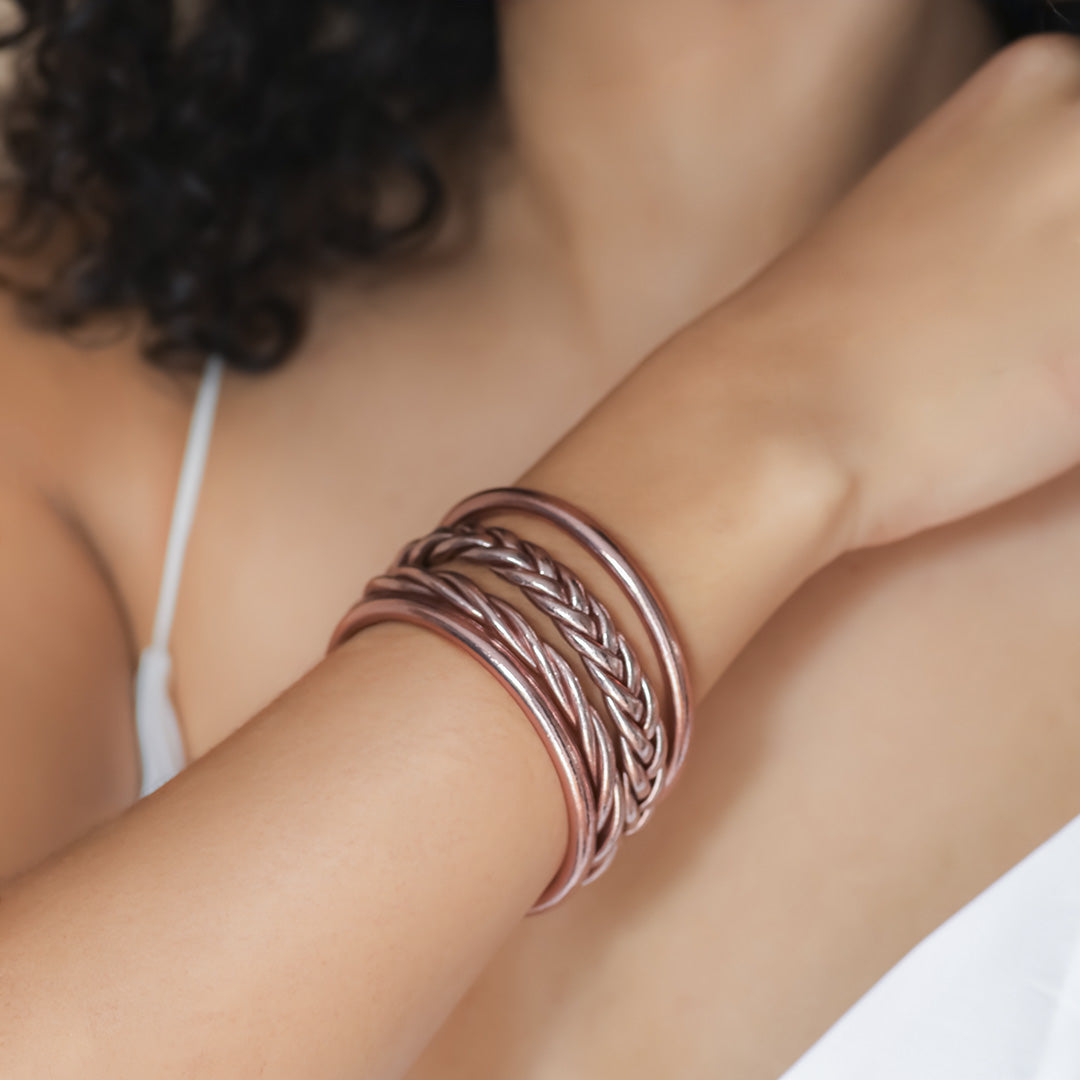 Rose Gold Braid Bangle
