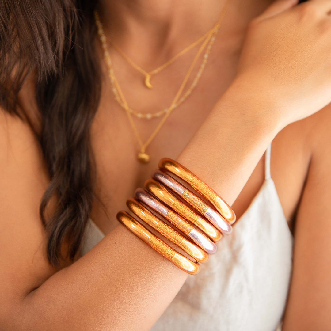Rose Gold Thick Bangle - Gold Mantra