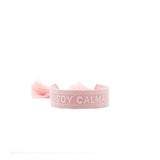 Pulsera tejida Soy Calma rosa